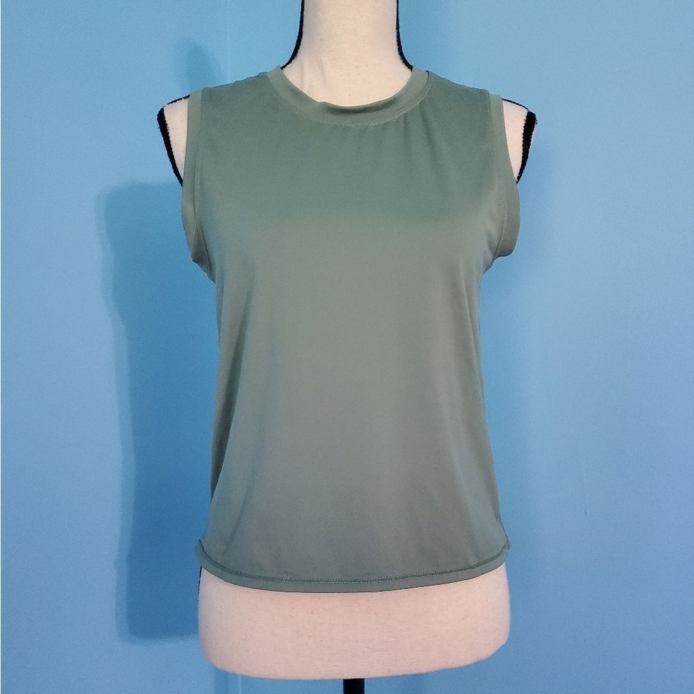 Hount Sage Green Buttery Soft Athletic Slightly Cropped Tank Top